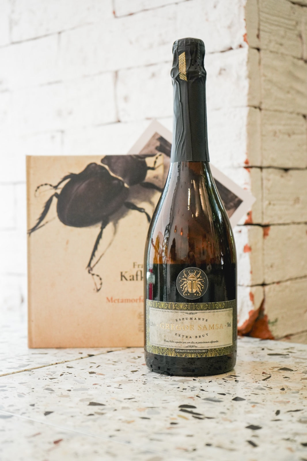 Garrafa do Espumante Gregor Samsa 750ml — espumante Extra Brut da Loja dos Pensadores sobre fundo neutro